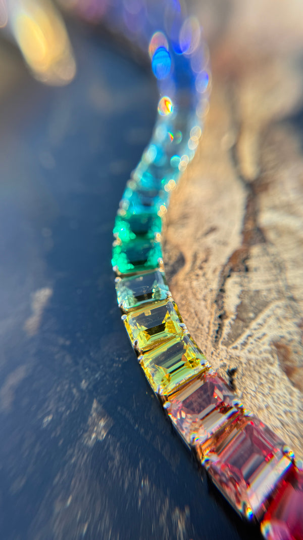 Rainbow Sapphire Tennis Bracelet