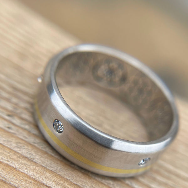 Platinum Seed of Life Wedding Band